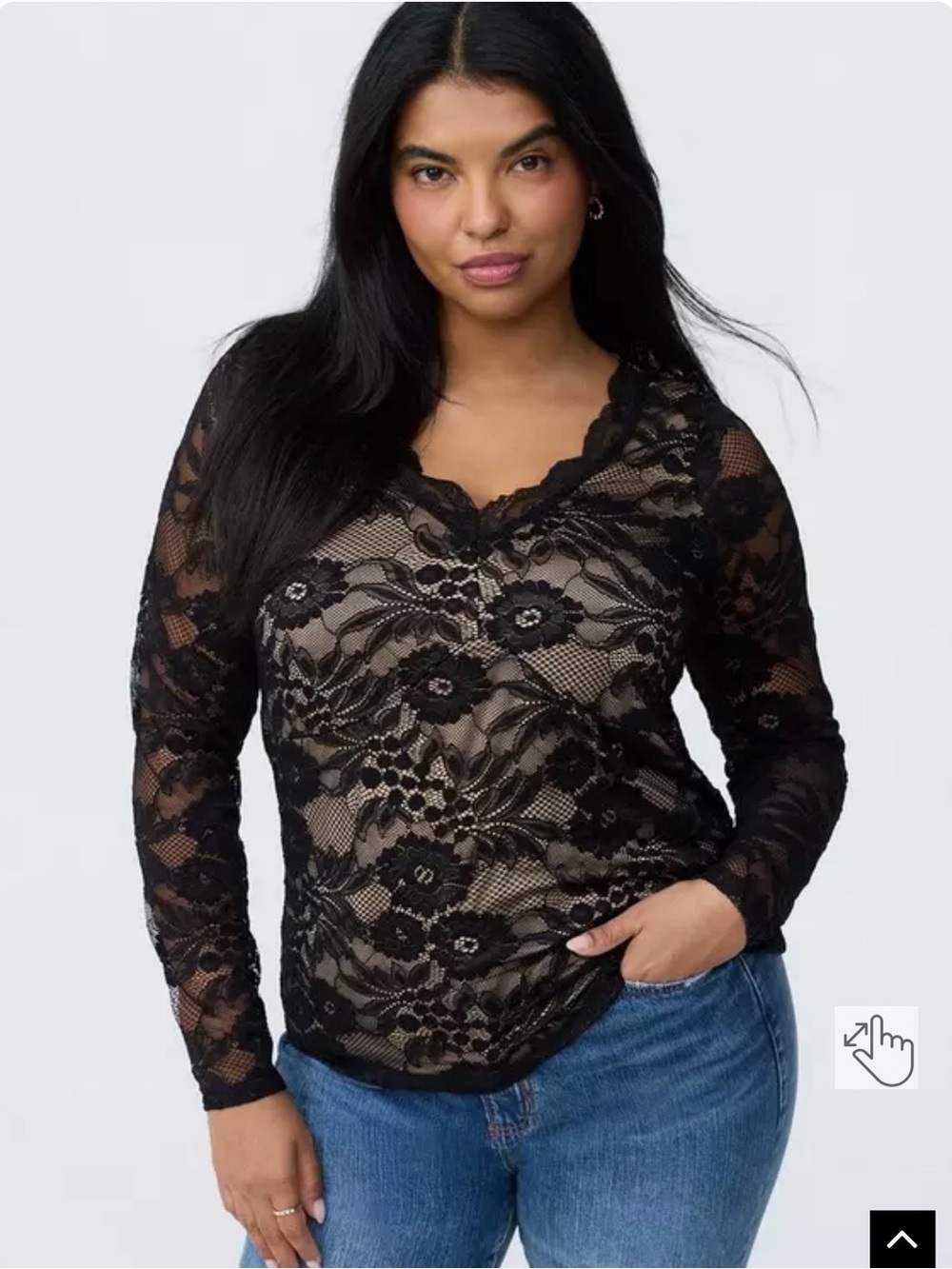 TORRID Stretch Lace Long Sleeve Top NWT- size 2